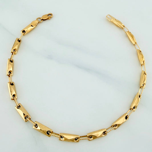 Pulso Rustico Rombos 4.7 g / 21 cm / 3.55 mm Oro Amarillo 18K