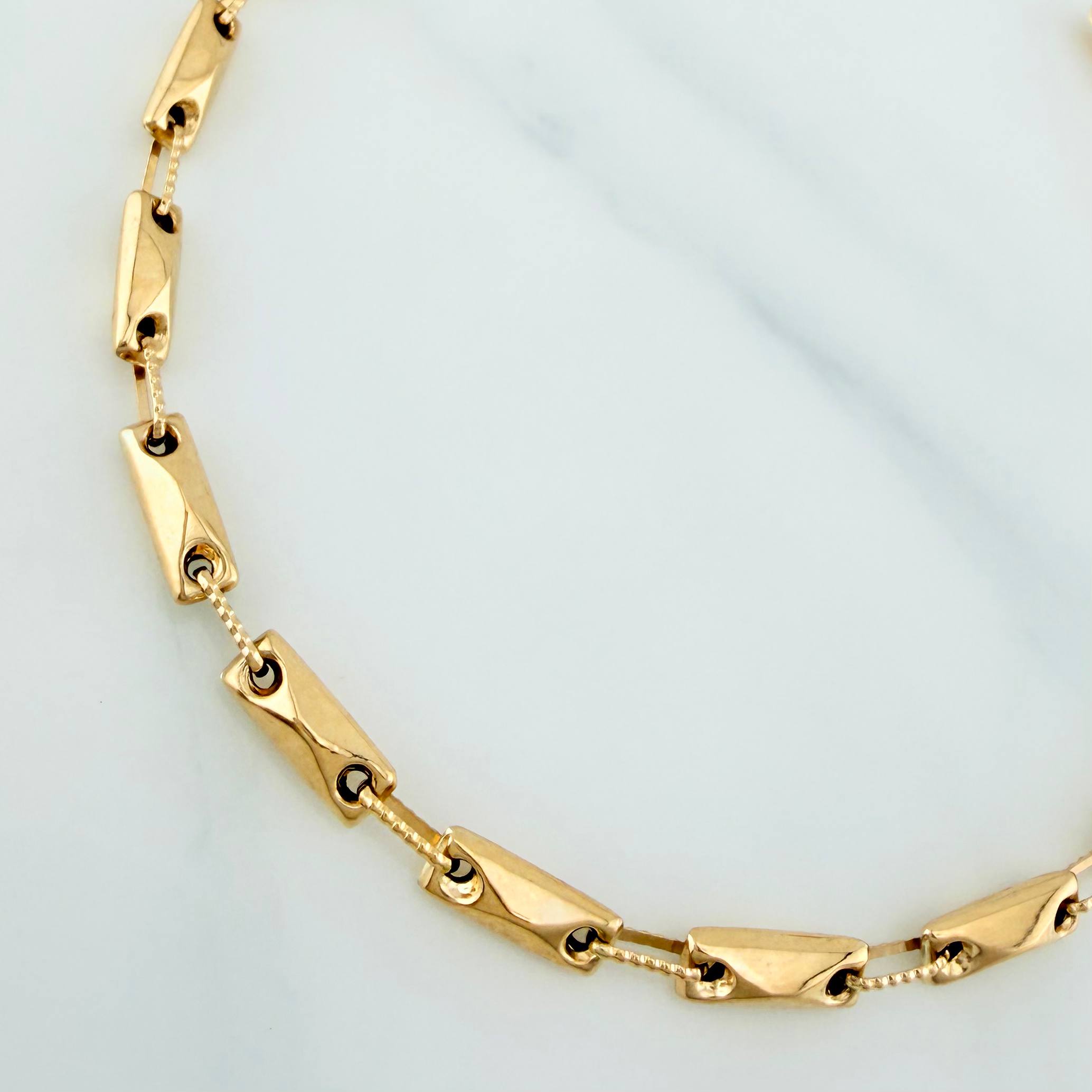 Pulso Rustico Rombos 4.7 g / 21 cm / 3.55 mm Oro Amarillo 18K