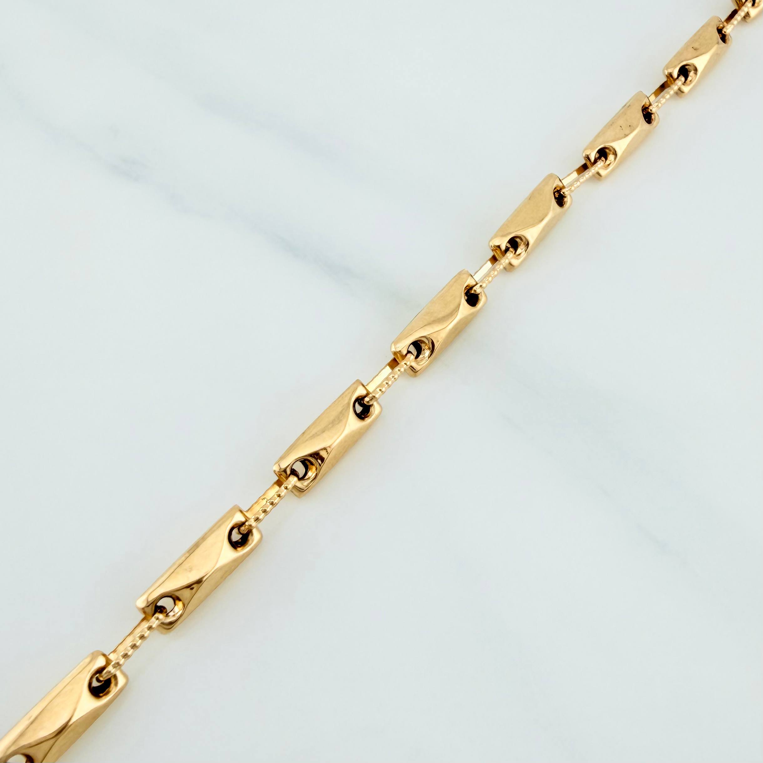 Pulso Rustico Rombos 4.7 g / 21 cm / 3.55 mm Oro Amarillo 18K