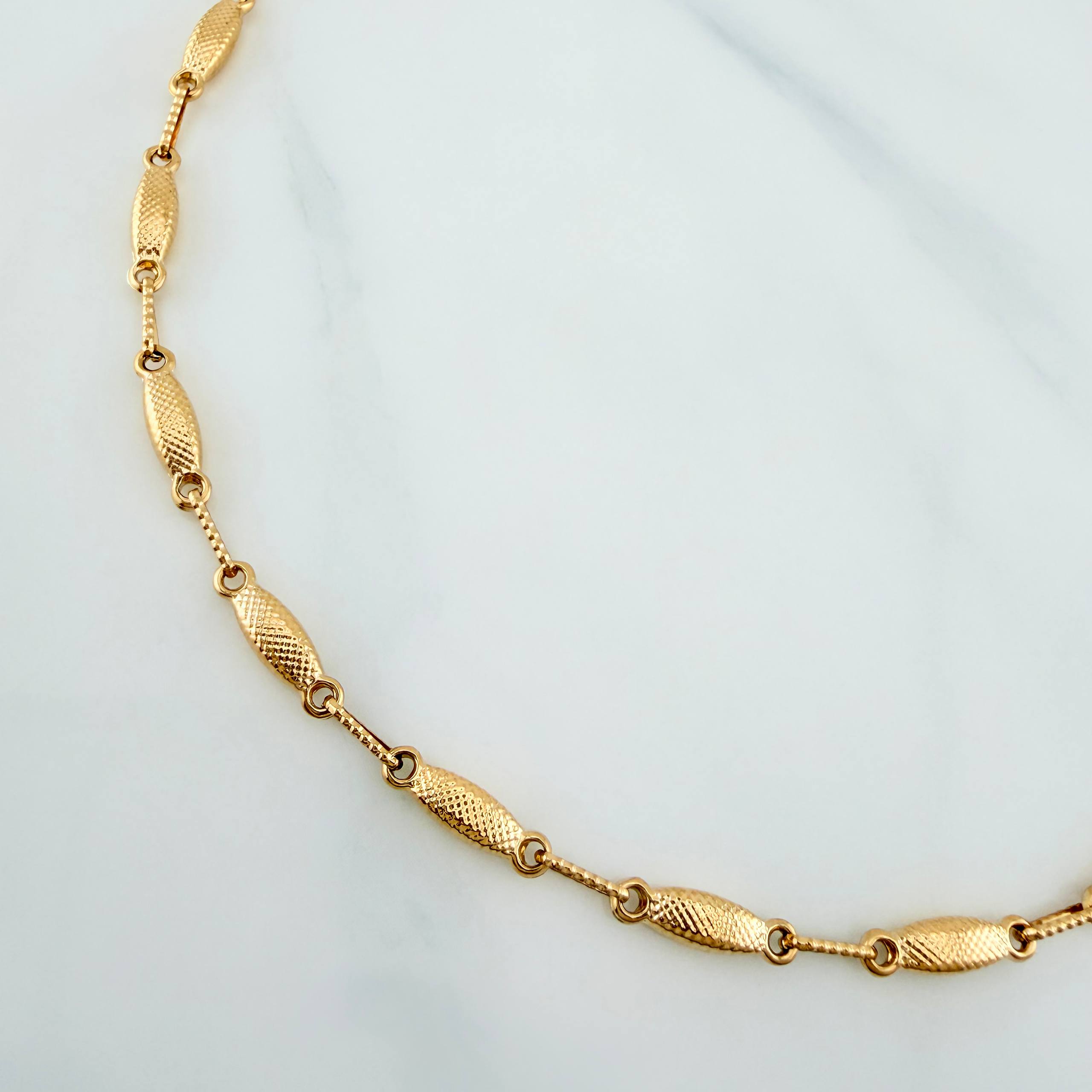 Tobillera Rustica Eslabon 4.6 g / 26 cm / 3.25 mm Oro Amarillo 18K