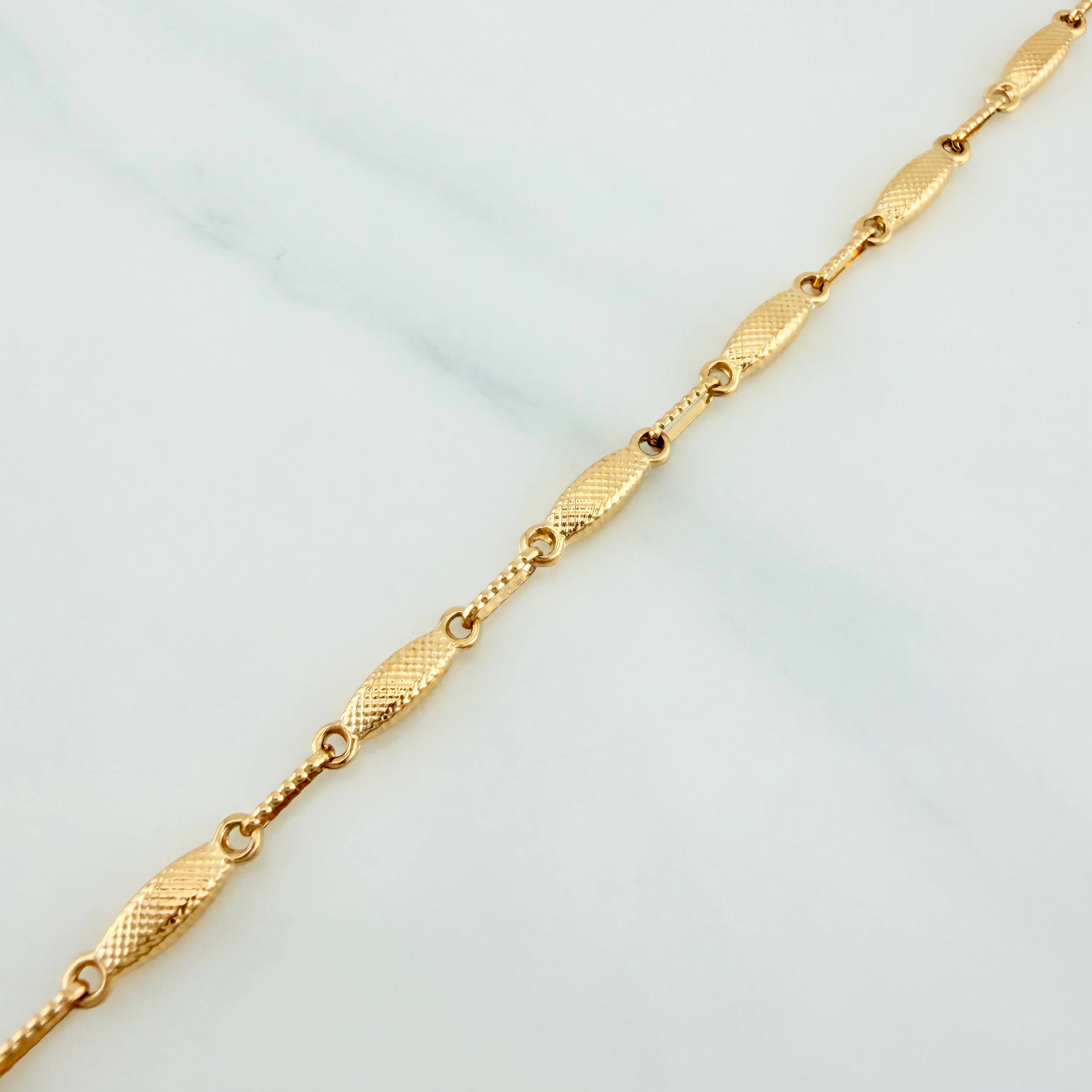 Tobillera Rustica Eslabon 4.6 g / 26 cm / 3.25 mm Oro Amarillo 18K