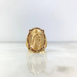 Anillo Virgen del Carmen 14.9gr / T10 3/4 / Circones Blancos-Cafés Oro Amarillo
