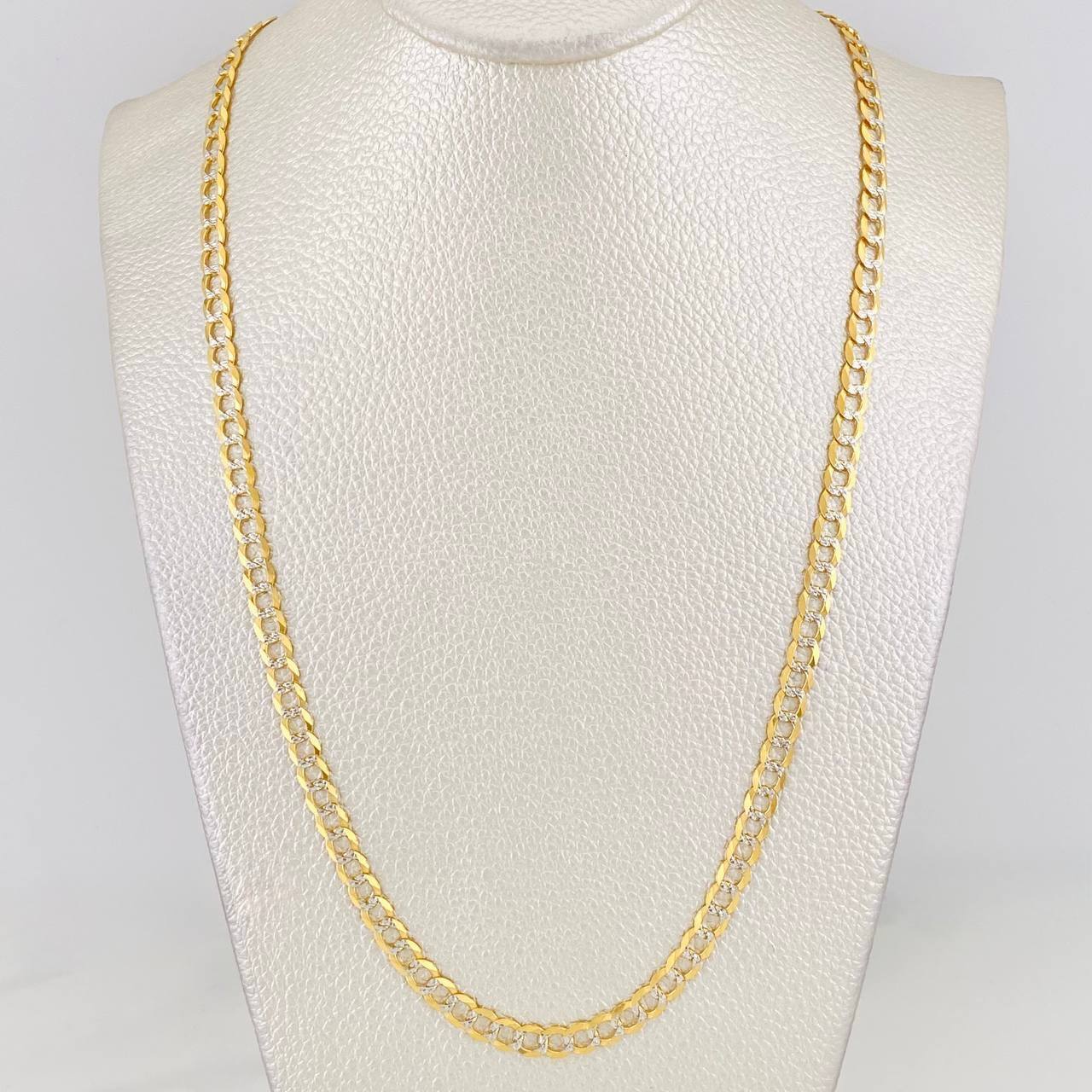 Cadena Cubana 17.95g / 65cm / 4.71mm Dos Oros Amarillo Blanco 18K