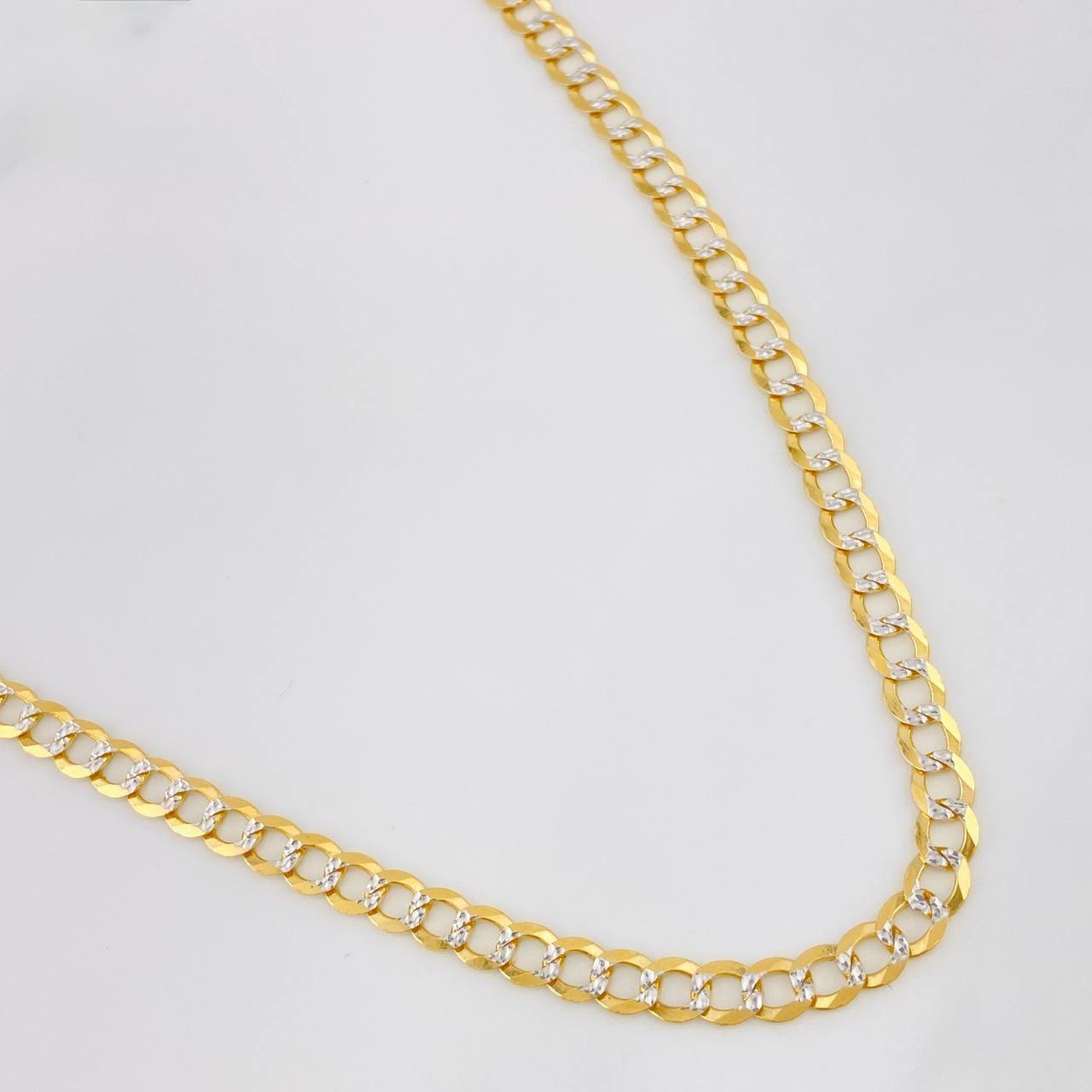 Cadena Cubana 17.95g / 65cm / 4.71mm Dos Oros Amarillo Blanco 18K