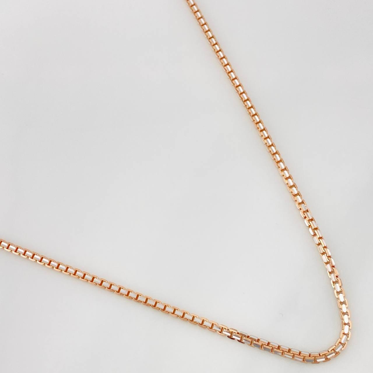 Cadena Veneciana 17.85g / 60cm / 1.8mm Dos Oros Blanco Rosa 18K