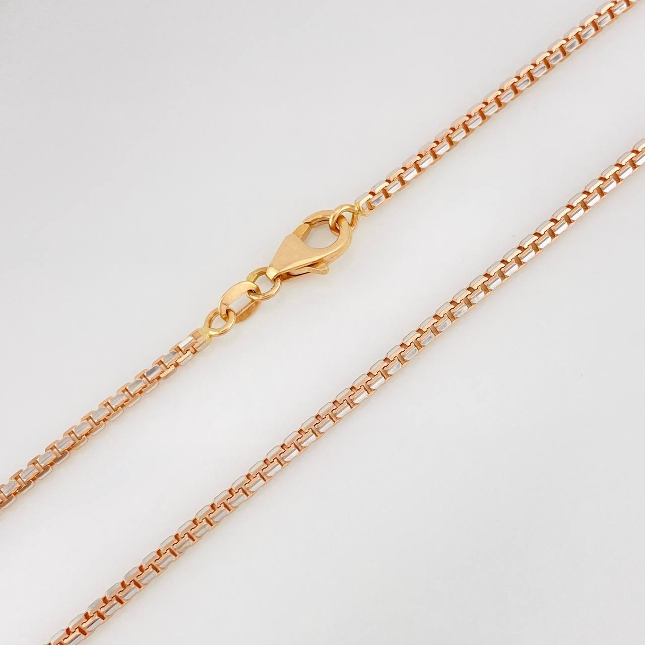 Cadena Veneciana 17.85g / 60cm / 1.8mm Dos Oros Blanco Rosa 18K