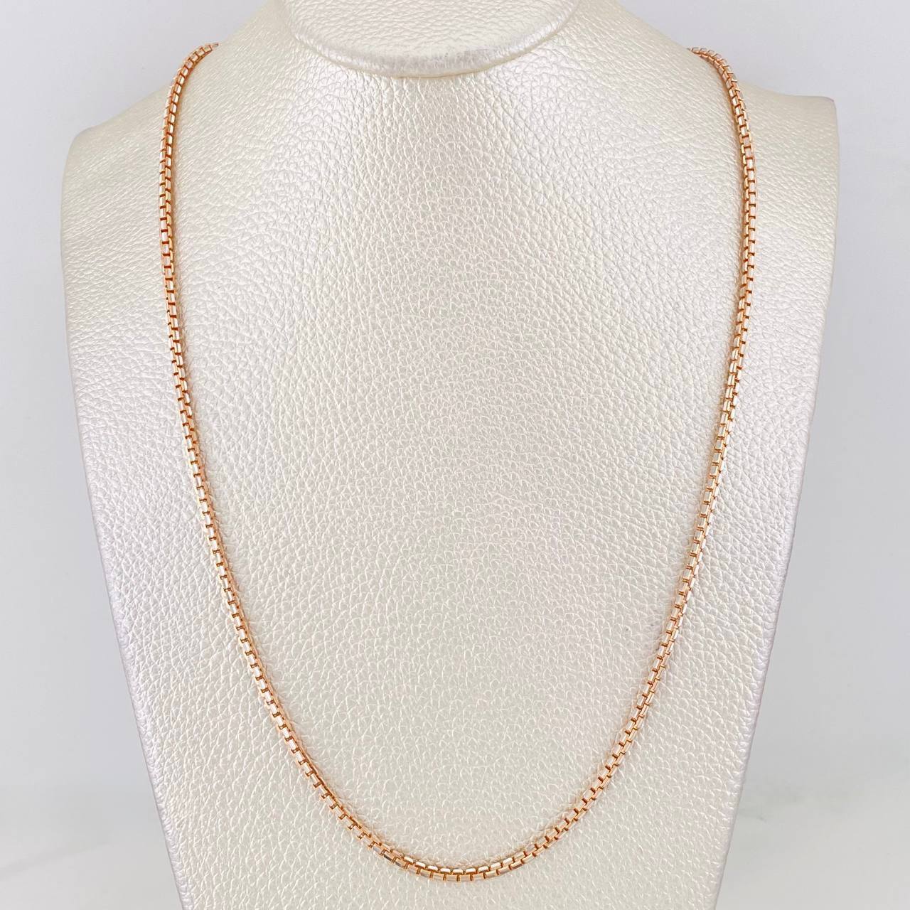 Cadena Veneciana 17.85g / 60cm / 1.8mm Dos Oros Blanco Rosa 18K