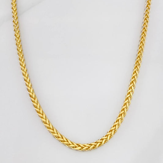 Cadena Franco 19.6g / 65cm / 3.27mm Dos Oros Amarillo Blanco 18K