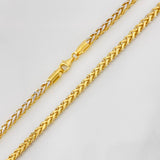 Cadena Franco 19.6g / 65cm / 3.27mm Dos Oros Amarillo Blanco 18K