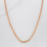 Cadena Veneciana 32.55g / 70cm / 2.7mm Dos Oros Blanco Rosa 18K