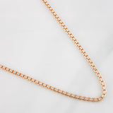 Cadena Veneciana 32.55g / 70cm / 2.7mm Dos Oros Blanco Rosa 18K