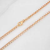 Cadena Veneciana 32.55g / 70cm / 2.7mm Dos Oros Blanco Rosa 18K