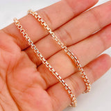 Cadena Veneciana 32.55g / 70cm / 2.7mm Dos Oros Blanco Rosa 18K