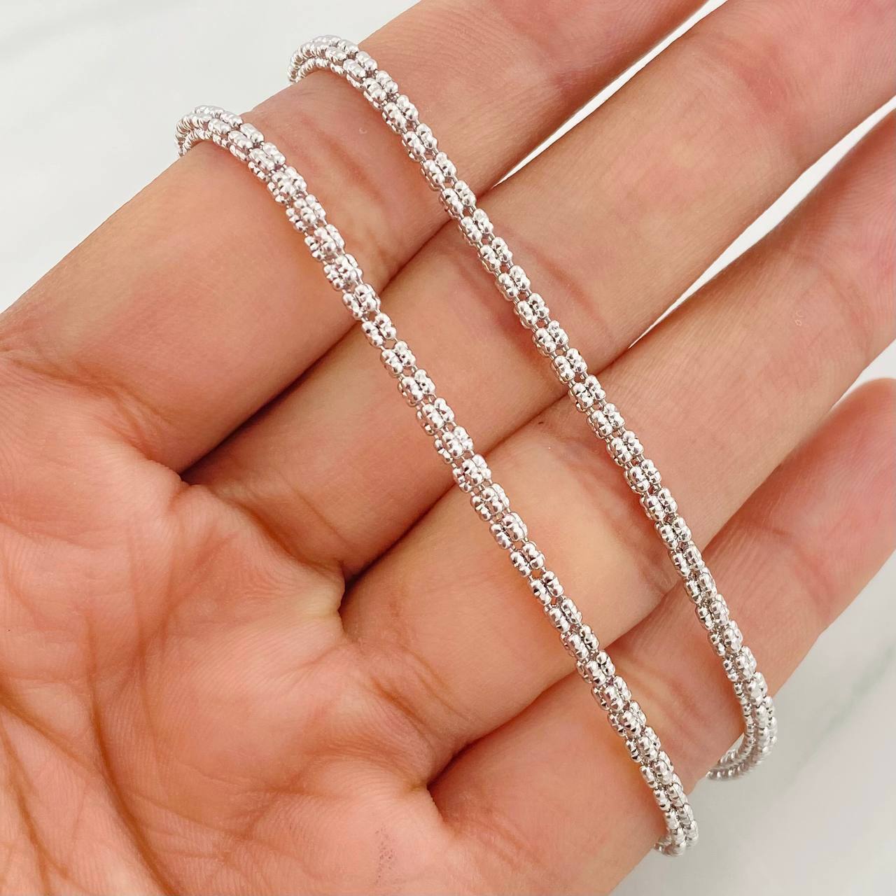 Cadena Ice 15.9g / 60cm / 2.14mm Oro Blanco 18K