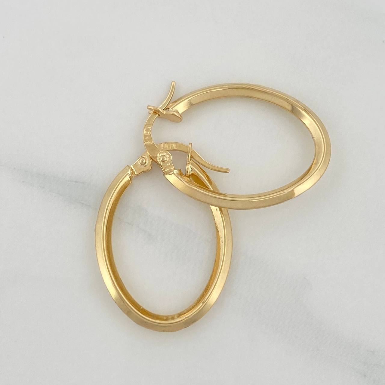 Candongas Clau Ovaladas 1.55g / 2.05cm Oro Amarillo 18K