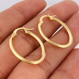 Candongas Clau Ovaladas 1.55g / 2.05cm Oro Amarillo 18K