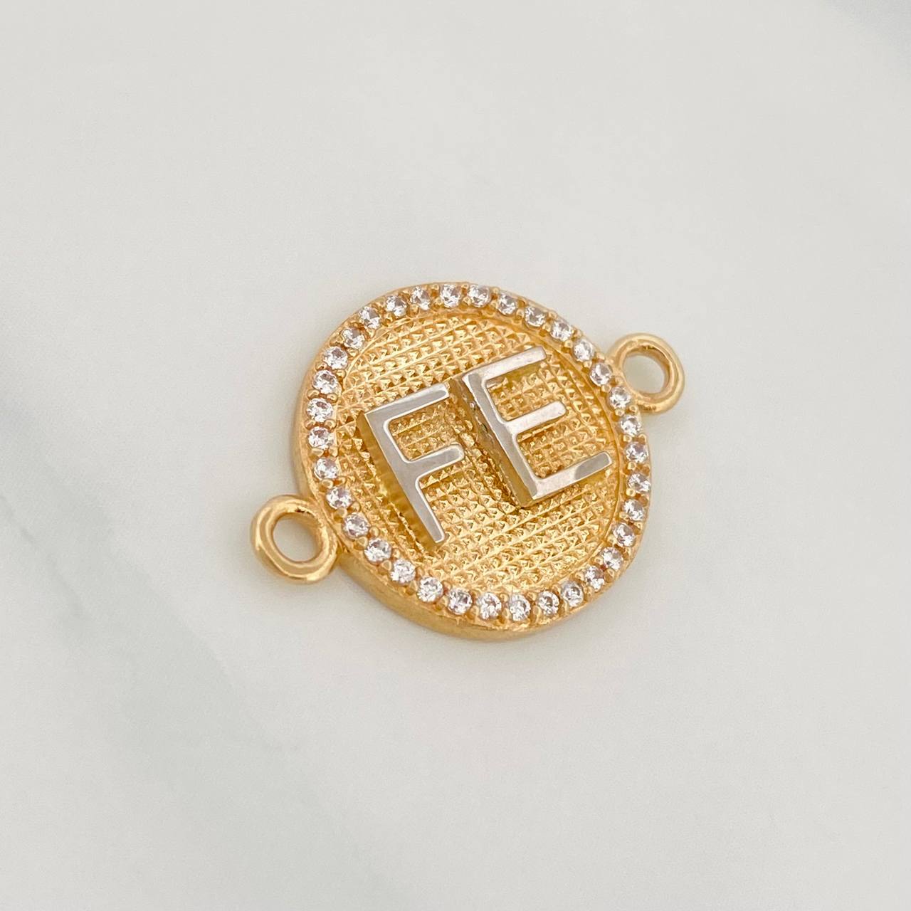 Herraje Fe 2.45g / 2cm Dos Oros Amarillo Blanco 18K