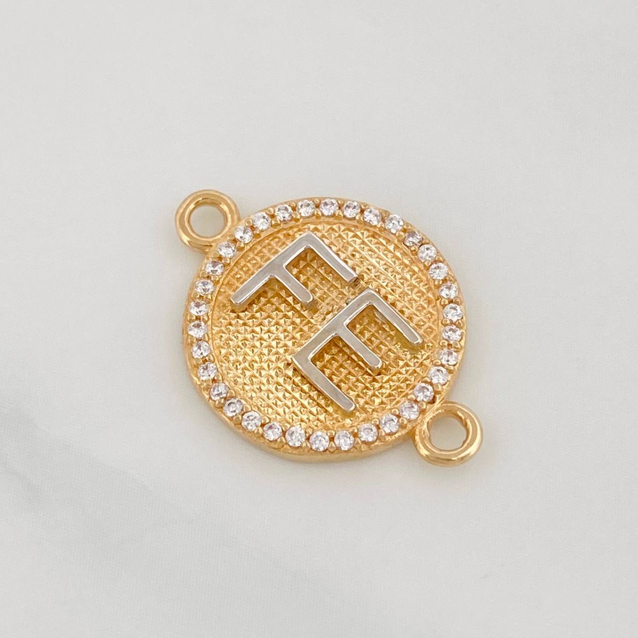 Herraje Fe 2.45g / 2cm Dos Oros Amarillo Blanco 18K