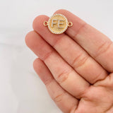 Herraje Fe 2.45g / 2cm Dos Oros Amarillo Blanco 18K