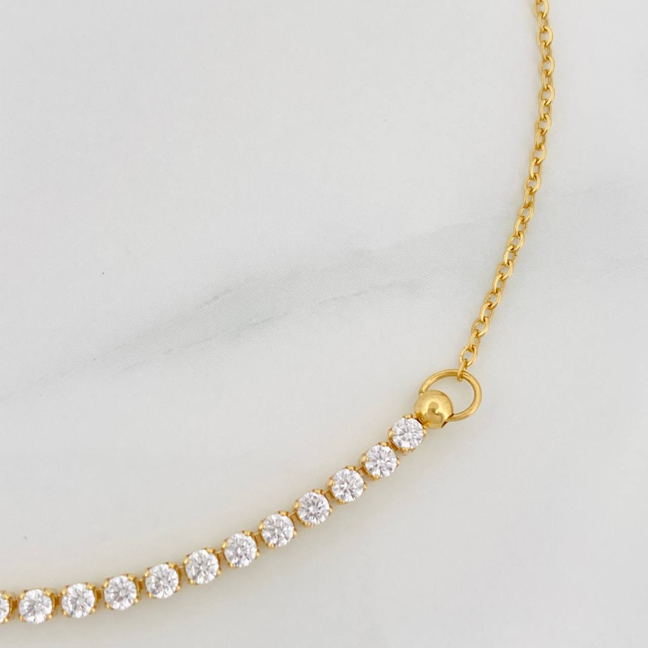 Pulso Modulable Tennis Aro Seguido 1.9g / 19cm - 17cm / 2.05mm Oro Amarillo 18K