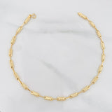 Tobillera Rustica Barril 3.75g / 25.05cm / 3.1mm Oro Amarillo 18K