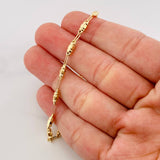 Tobillera Rustica Barril 3.55g / 25.05cm / 3.23mm Oro Amarillo 18K
