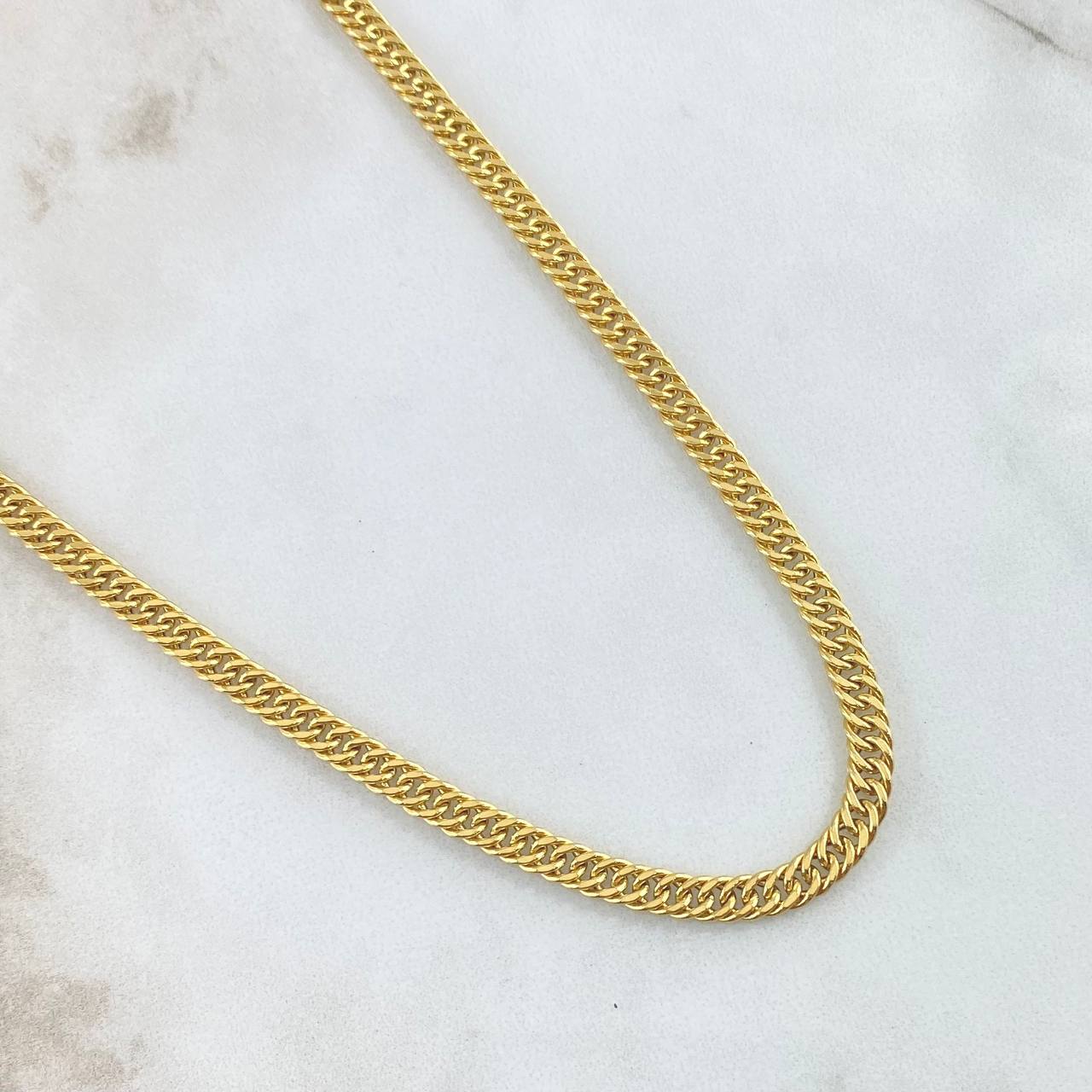 Cadena Cubana Reticulada 13.55gr / 65cm / 4.2mm Oro Amarillo +3 18K