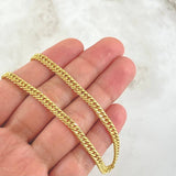 Cadena Cubana Reticulada 13.55gr / 65cm / 4.2mm Oro Amarillo +3 18K