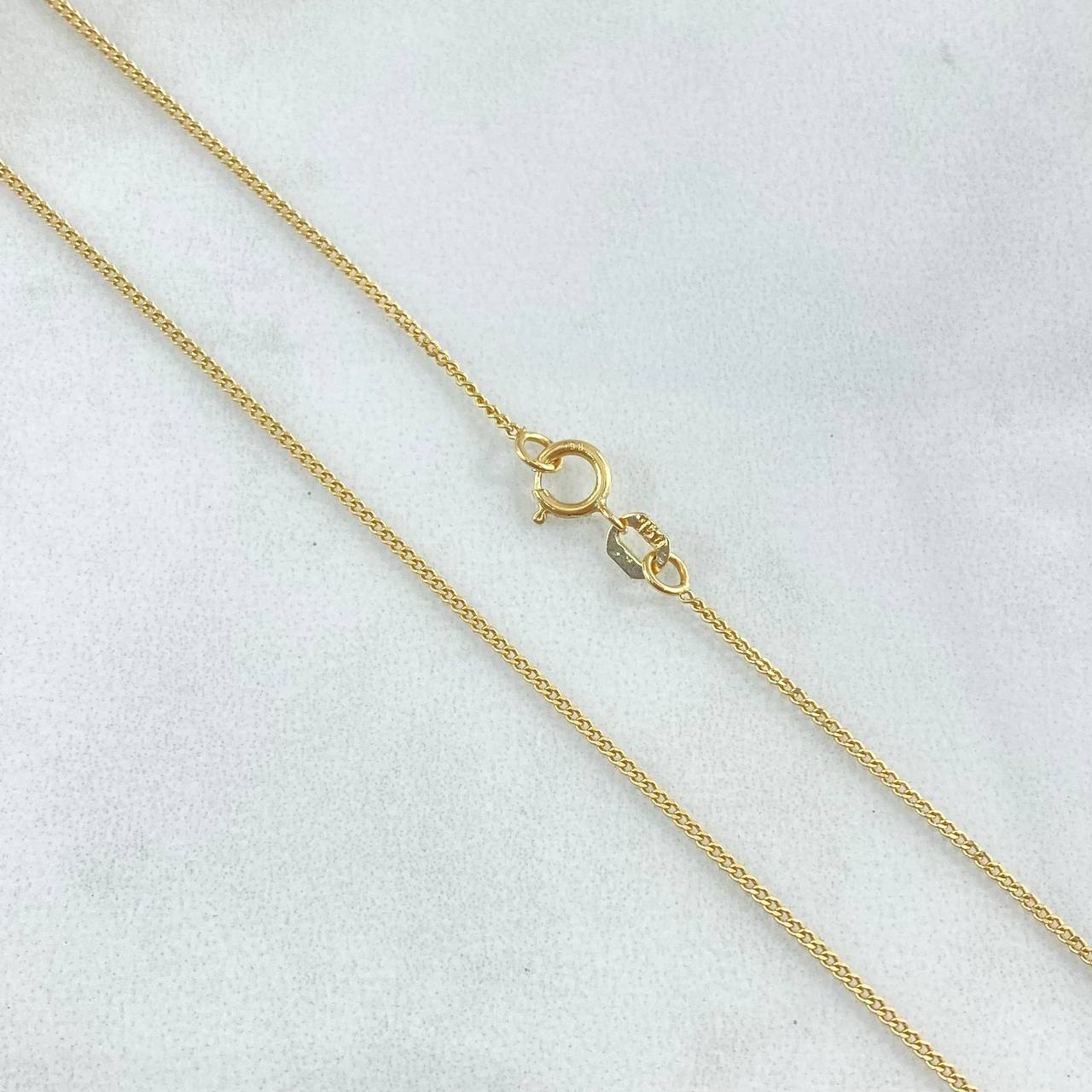 Cadena Cubana 1.9gr / 45cm / 0.9mm Oro Amarillo +1 18K ©