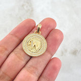 Dije Medalla Letra W 4.9gr / 3cm / Oro Amarillo 18K