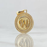 Dije Medalla Letra W 4.9gr / 3cm / Oro Amarillo 18K