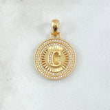 Dije Medalla Letra C 4.6gr / 3cm / Oro Amarillo 18K