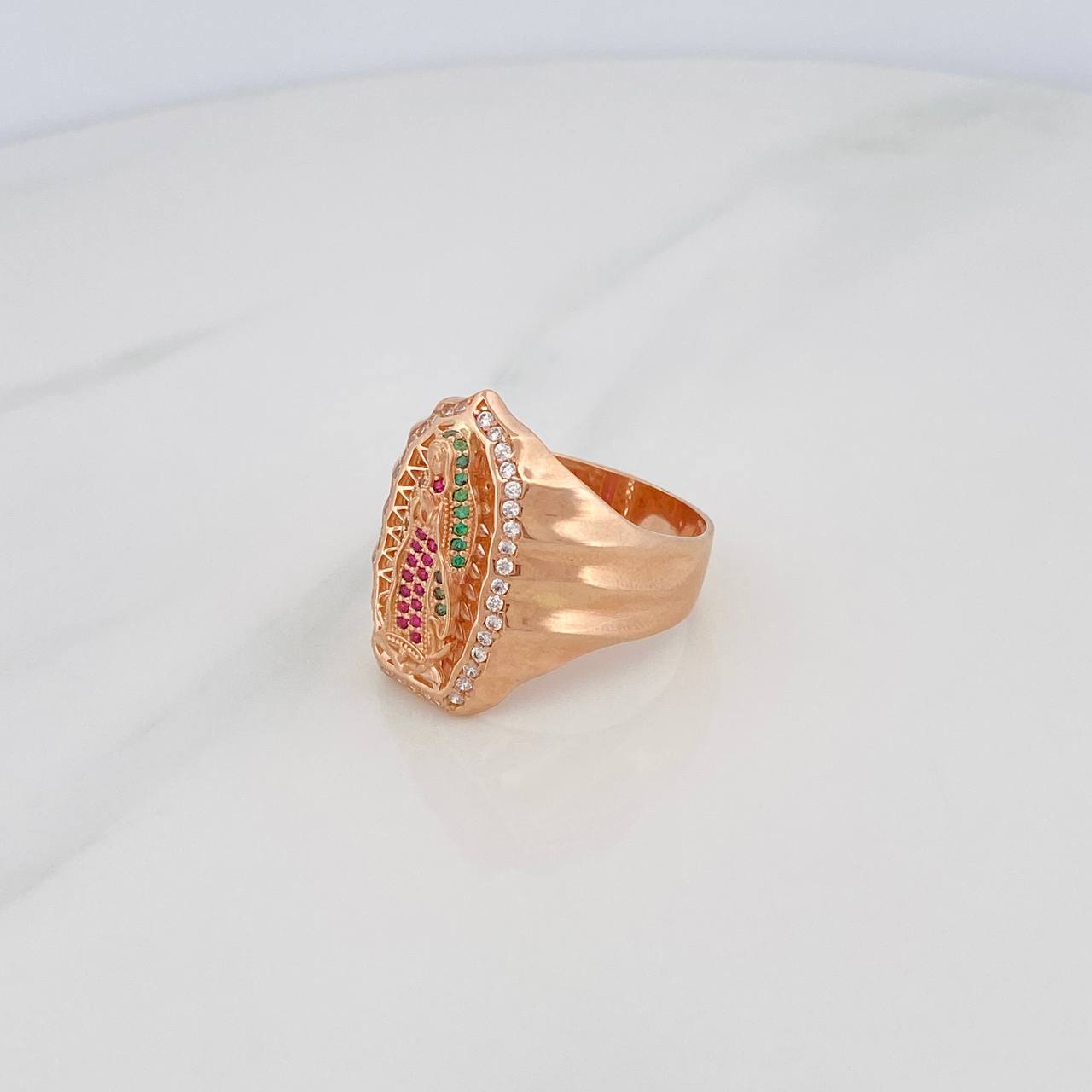 Anillo Virgen Guadalupe 9g / T12 Oro Rosa 18K