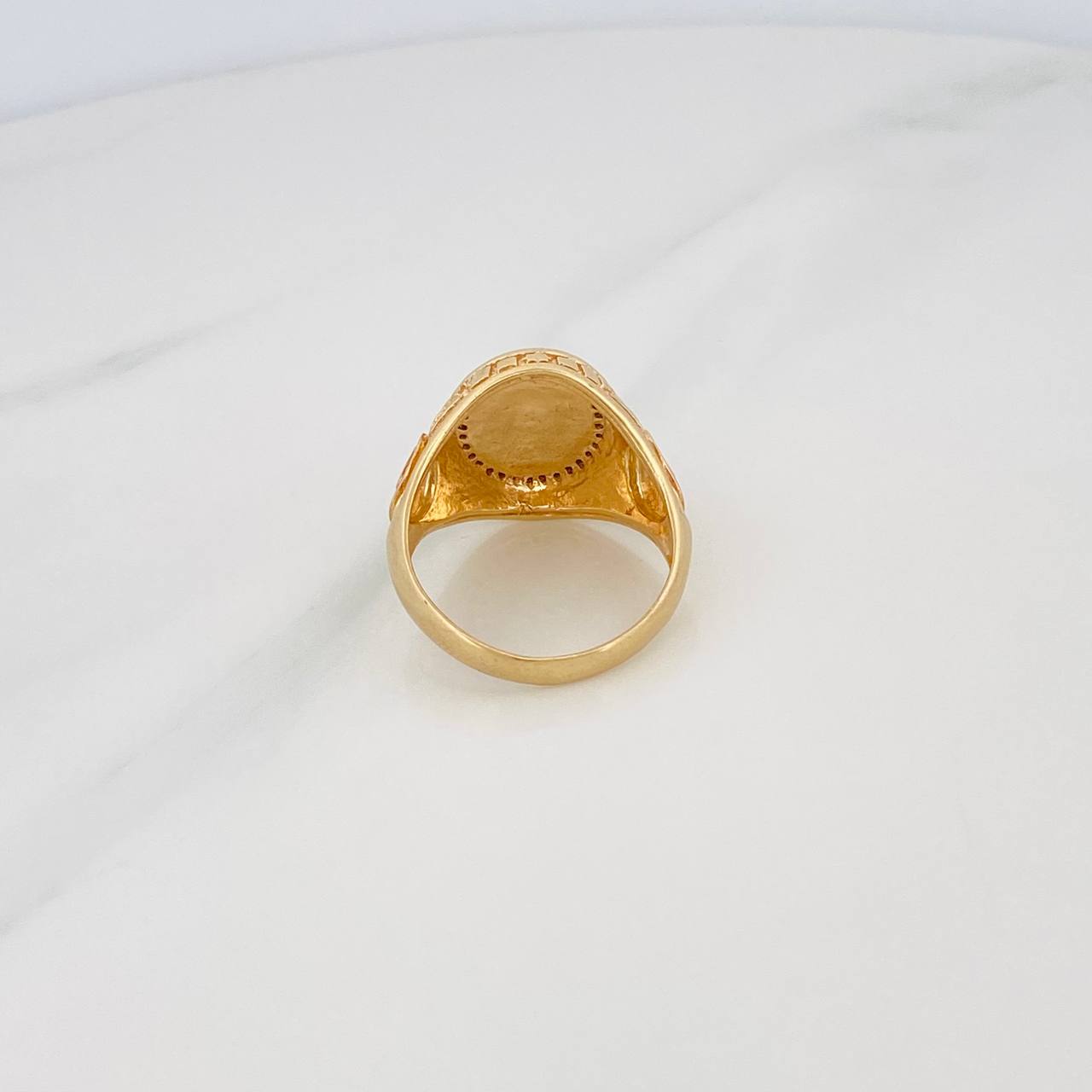 Anillo Cetro 8.5g / T9 3/4 Dos Oros Amarillo Blanco 18K
