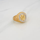 Anillo Cetro 8.5g / T9 3/4 Dos Oros Amarillo Blanco 18K