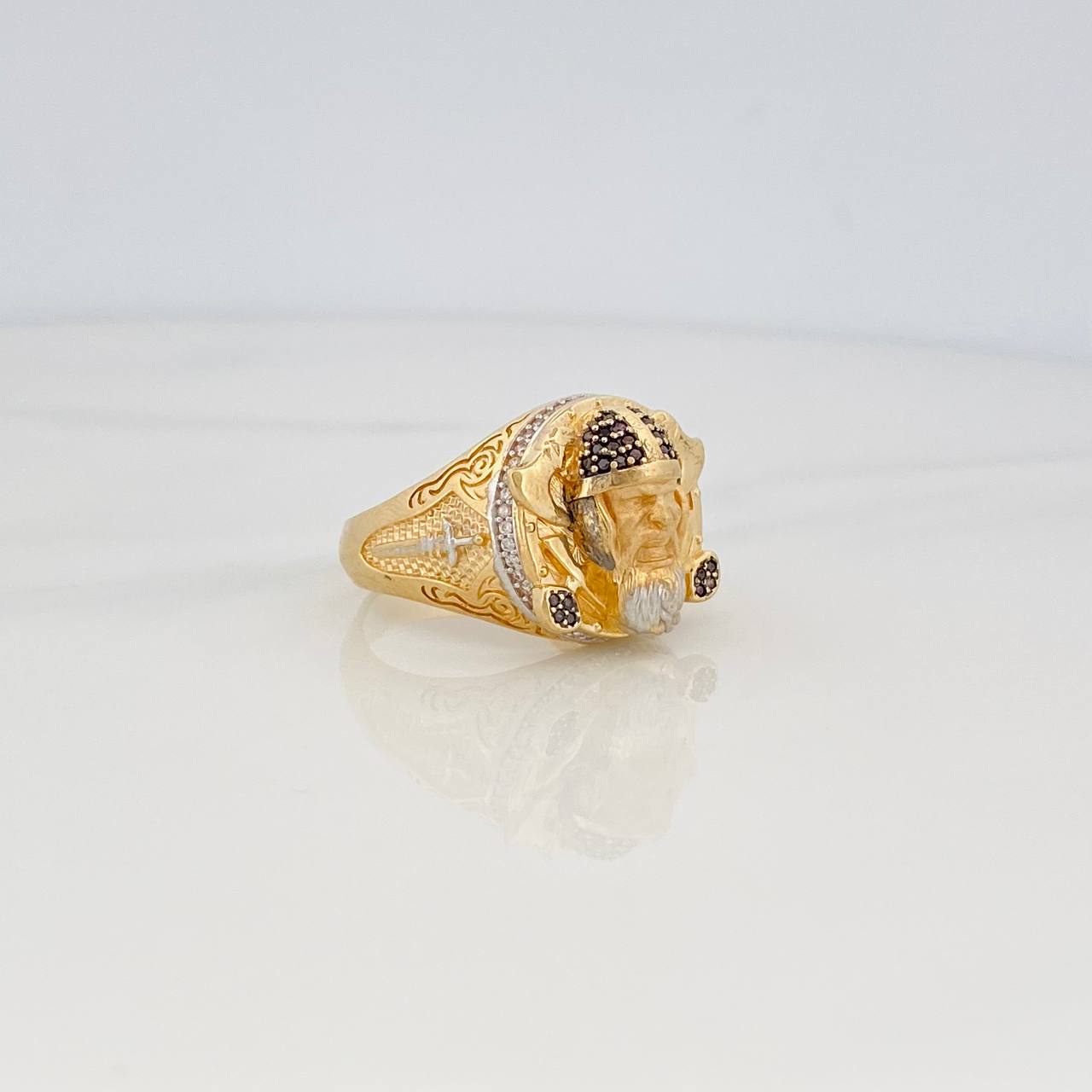 Anillo Vikingo 14g / T11 1/2 Tres Oros 18K