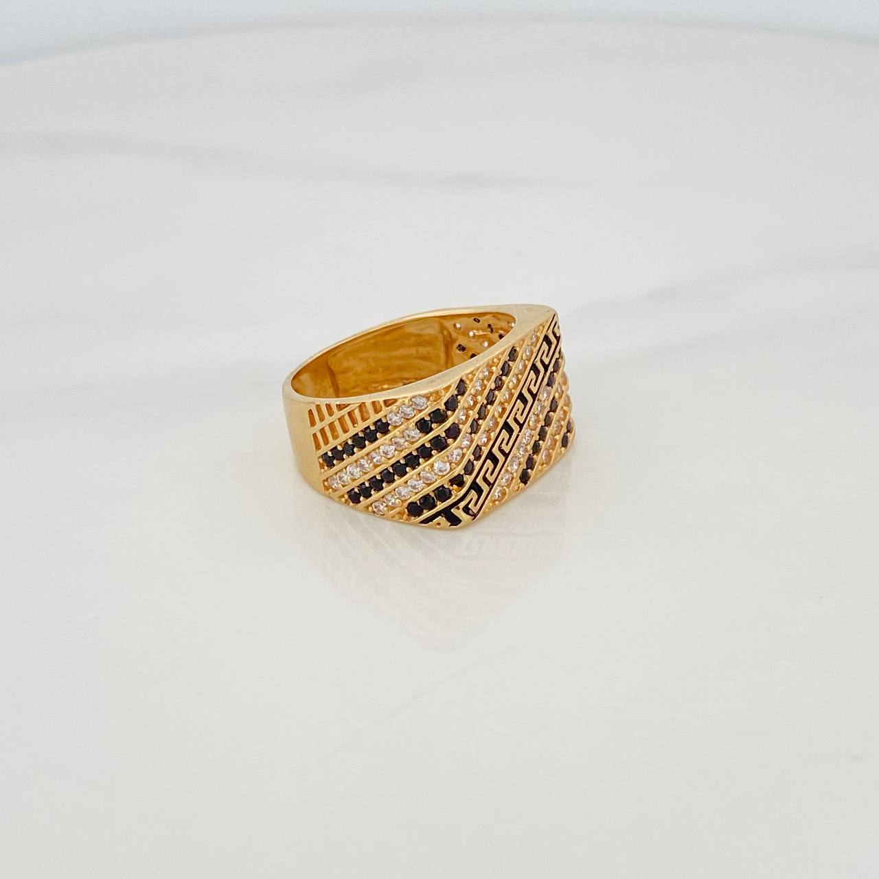 Anillo Tribal 7.15g / T9 Dos Oros Negro Amarillo 18K
