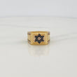 Anillo Estrella de David 8.35g / T10 Dos Oros Negro Amarillo 18K