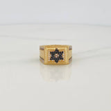 Anillo Estrella de David 8.35g / T10 Dos Oros Negro Amarillo 18K