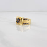 Anillo Estrella de David 8.35g / T10 Dos Oros Negro Amarillo 18K