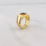 Anillo Estrella de David 8.35g / T10 Dos Oros Negro Amarillo 18K