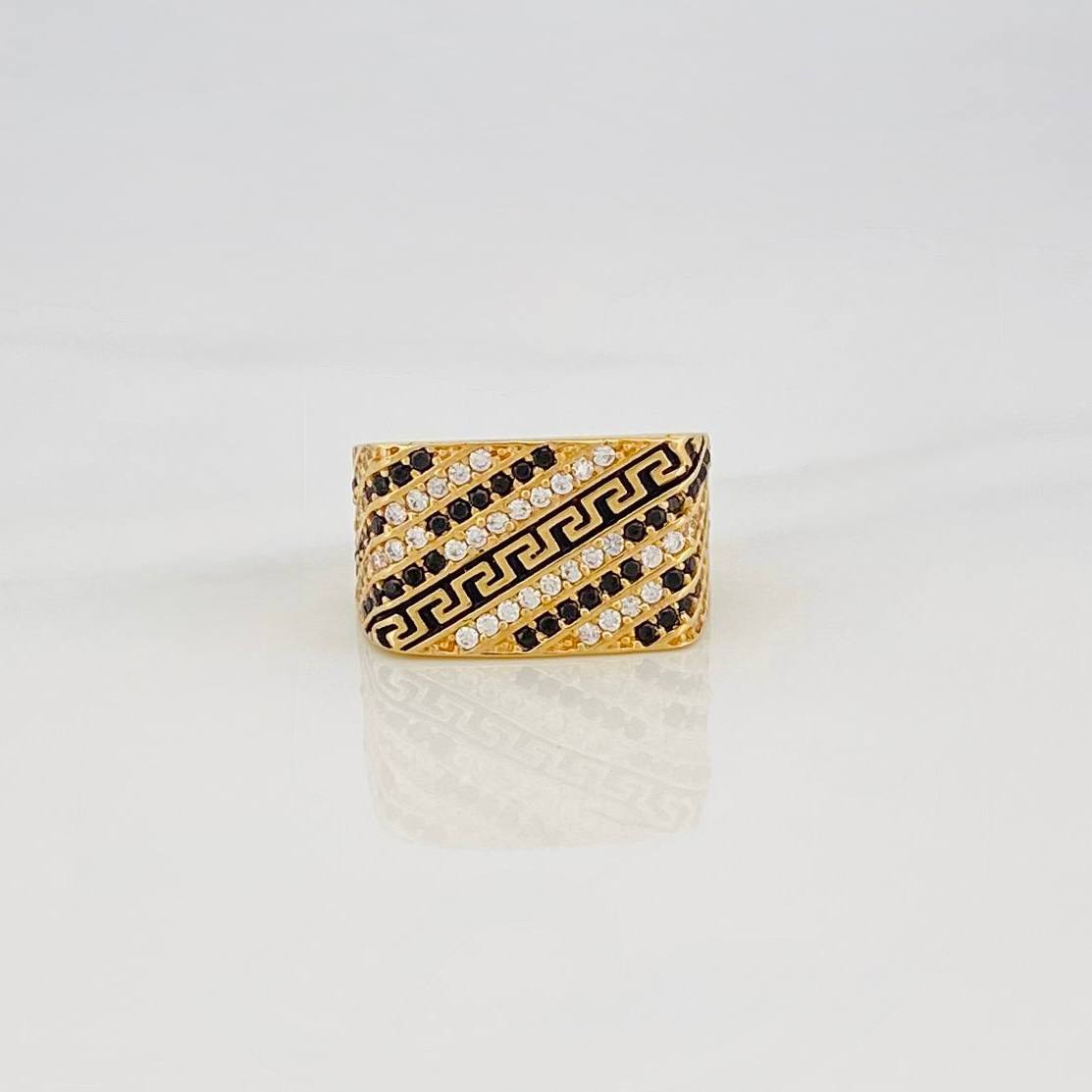 Anillo Tribal 7.15g / T9 Dos Oros Negro Amarillo 18K