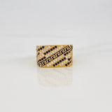 Anillo Tribal 7.15g / T9 Dos Oros Negro Amarillo 18K