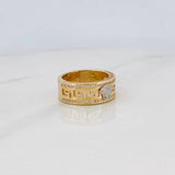Anillo Medusa 13.7g / T10 3/4 Dos Oros Amarillo Blanco 18K