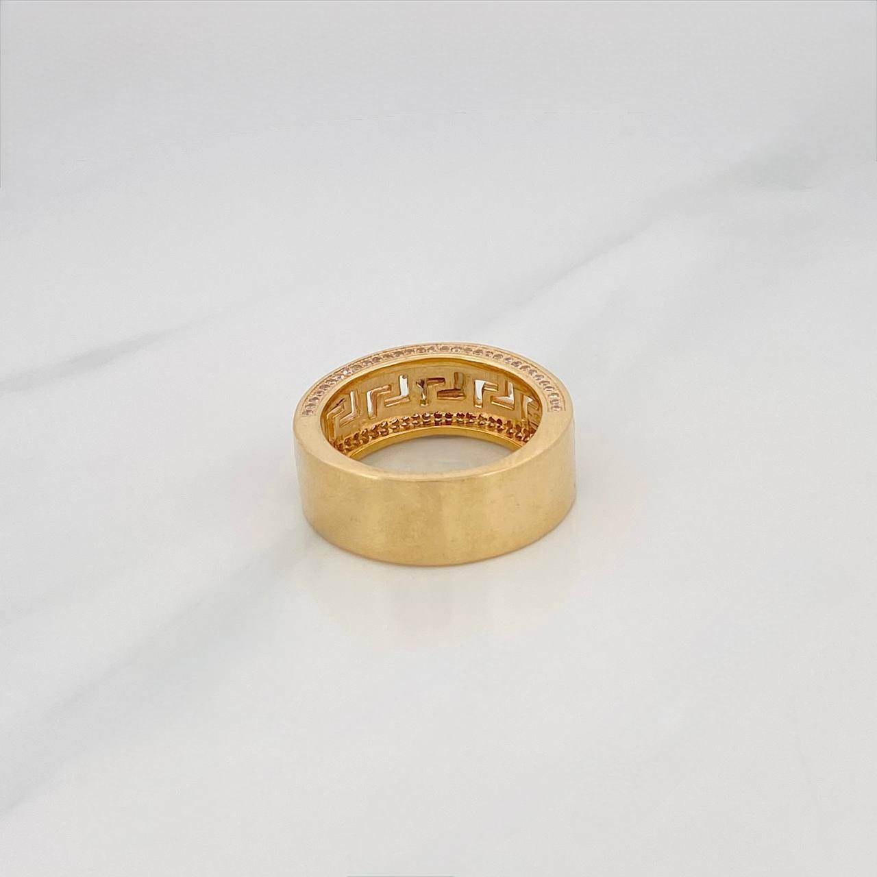 Anillo Medusa 13.7g / T10 3/4 Dos Oros Amarillo Blanco 18K