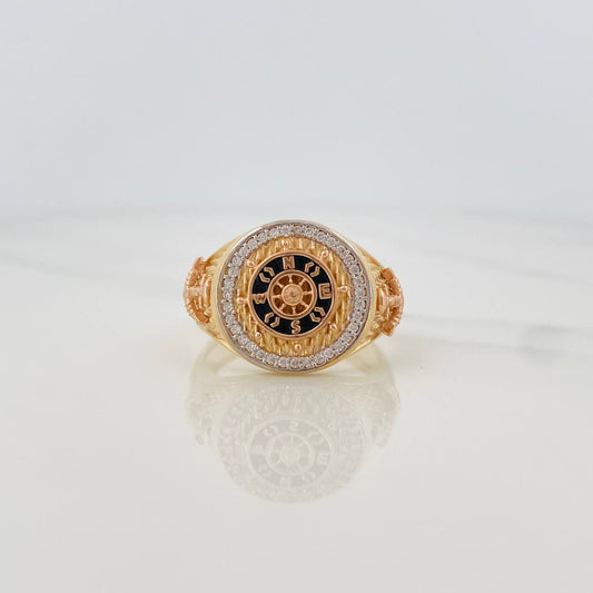 Anillo Brujula 8.5g / T10 1/4 Tres Oros 18K