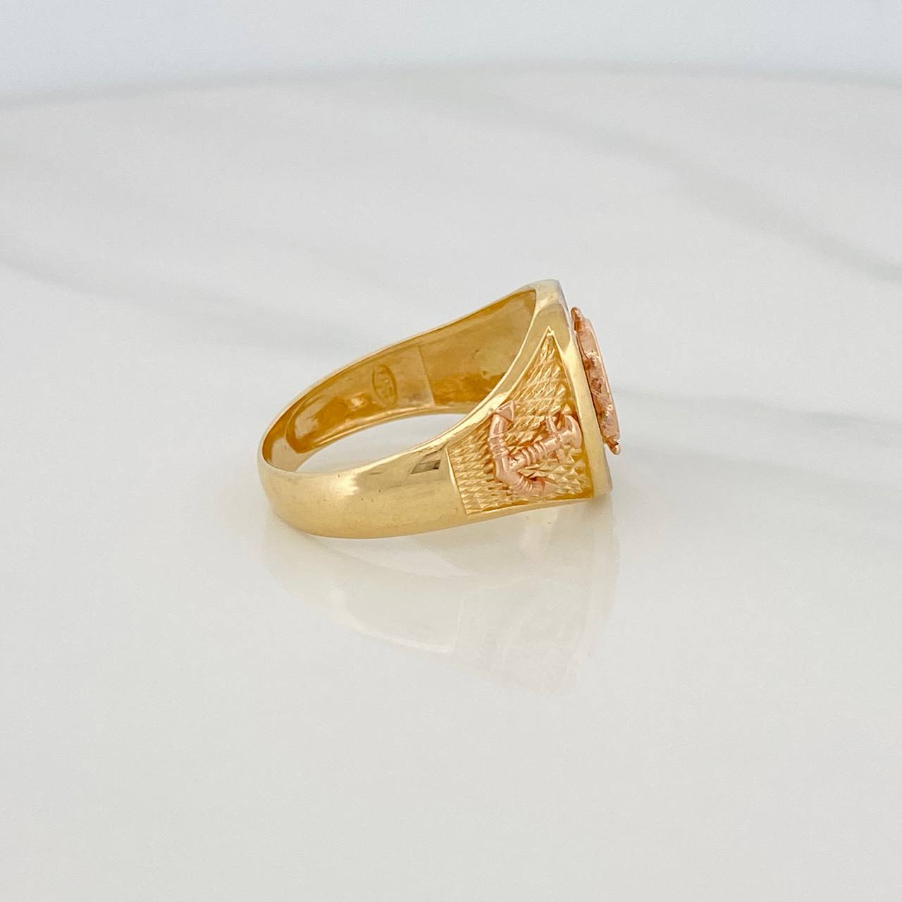 Anillo Brujula 8.5g / T10 1/4 Tres Oros 18K