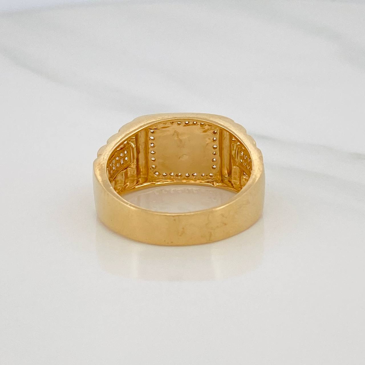 Anillo Corona 8g / T10 3/4 Dos Oros Amarillo Blanco 18K