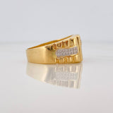 Anillo Corona 8g / T10 3/4 Dos Oros Amarillo Blanco 18K