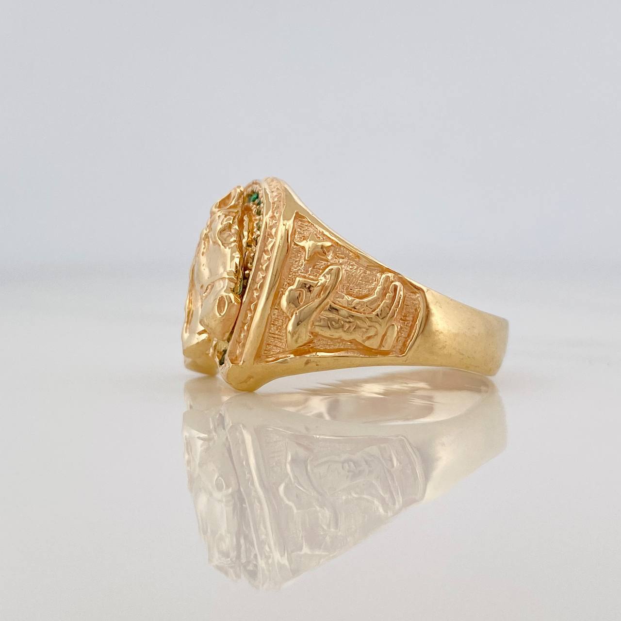 Anillo Herradura Caballo 6.85g / T9 1/4 Oro Amarillo 18K